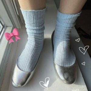 Frosty Silver 🩰 Ballet Flats size 9